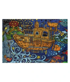 Steampunk Tugboat 3D Tapestry