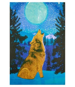 Dark Wolf Glow 3D Tapestry
