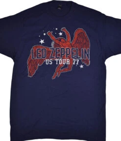 Led Zeppelin Arched Icarus Navy T-Shirt