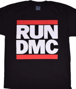RUN DMC Classic Logo Black T-Shirt