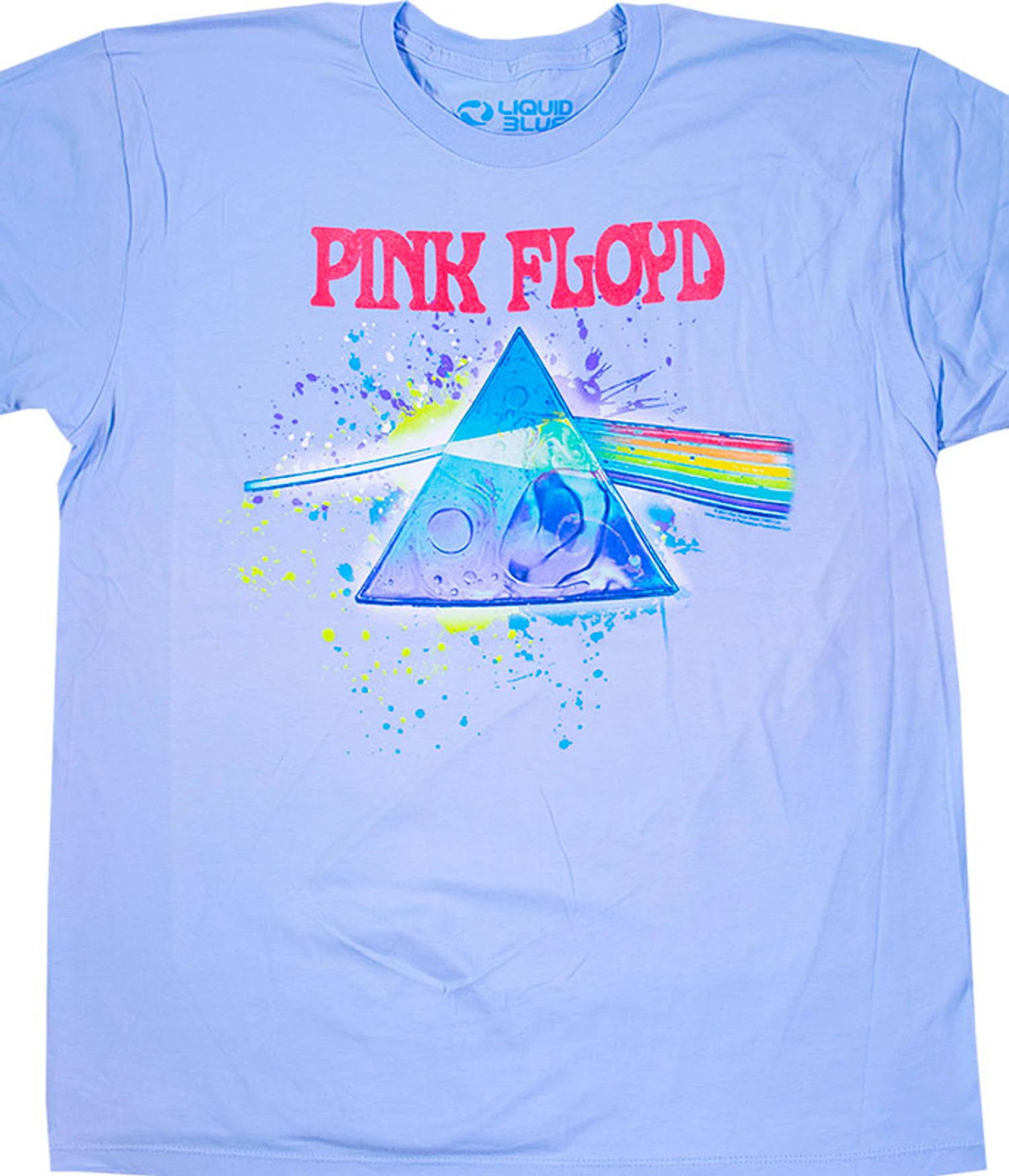 Pink Floyd PF Oil Paint Light Blue Athletic T-Shirt 1 Pink Floyd PF Oil Paint Light Blue Athletic T-Shirt