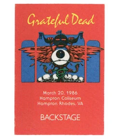Grateful Dead 1986 03-20 Backstage Pass