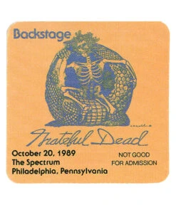 Grateful Dead 1989 10-20 Backstage Pass