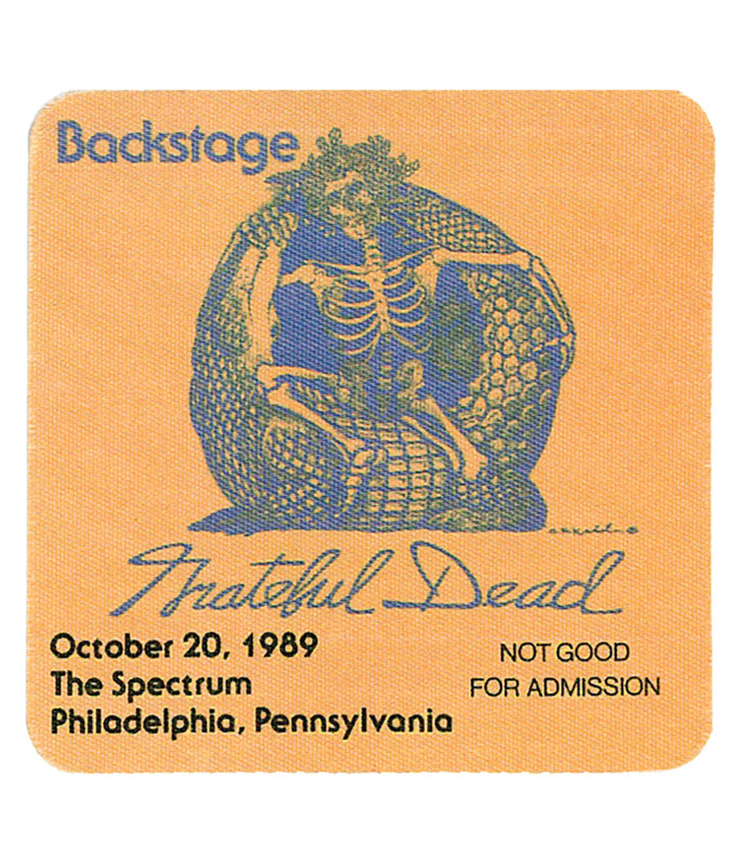 Grateful Dead 1989 10-20 Backstage Pass 1 Grateful Dead 1989 10-20 Backstage Pass