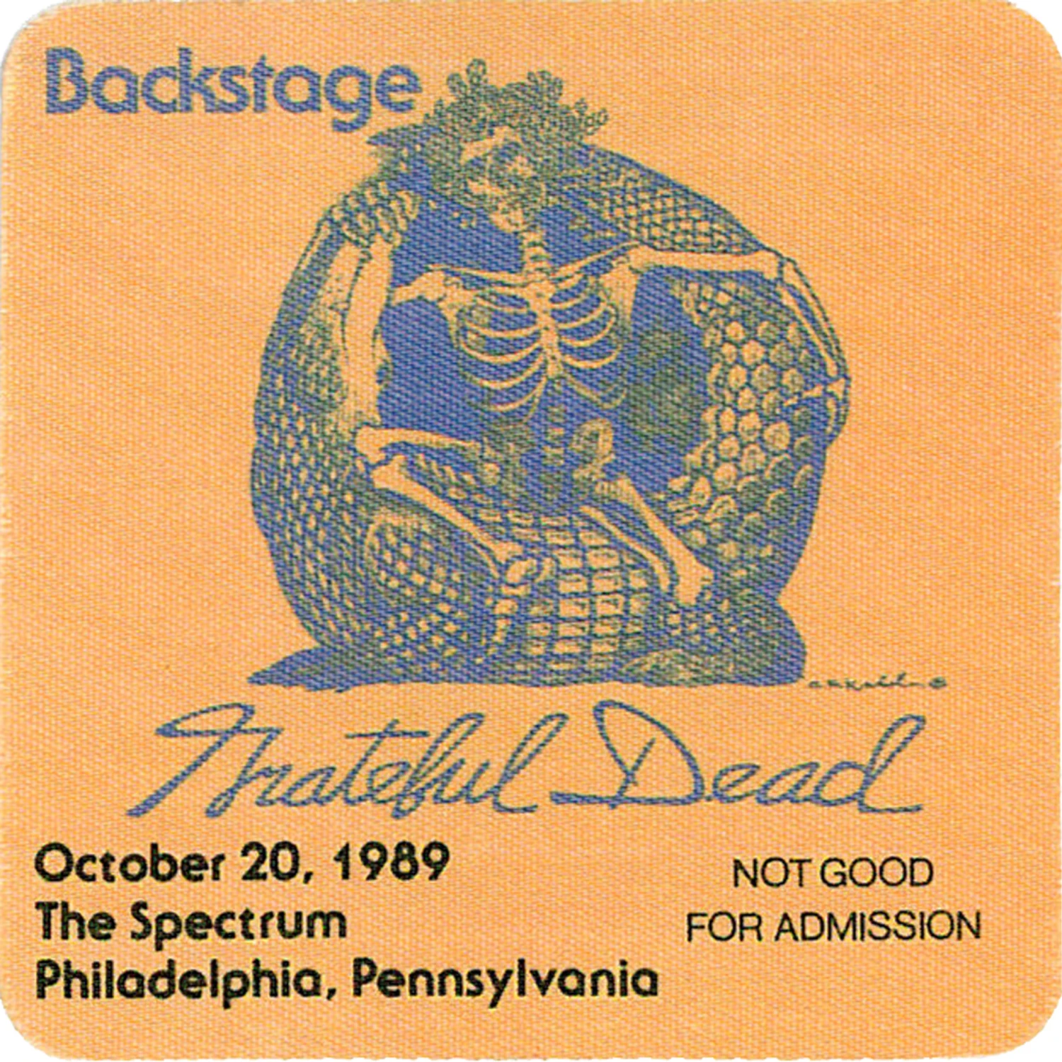 Grateful Dead 1989 10-20 Backstage Pass 2 Grateful Dead 1989 10-20 Backstage Pass - Image 2