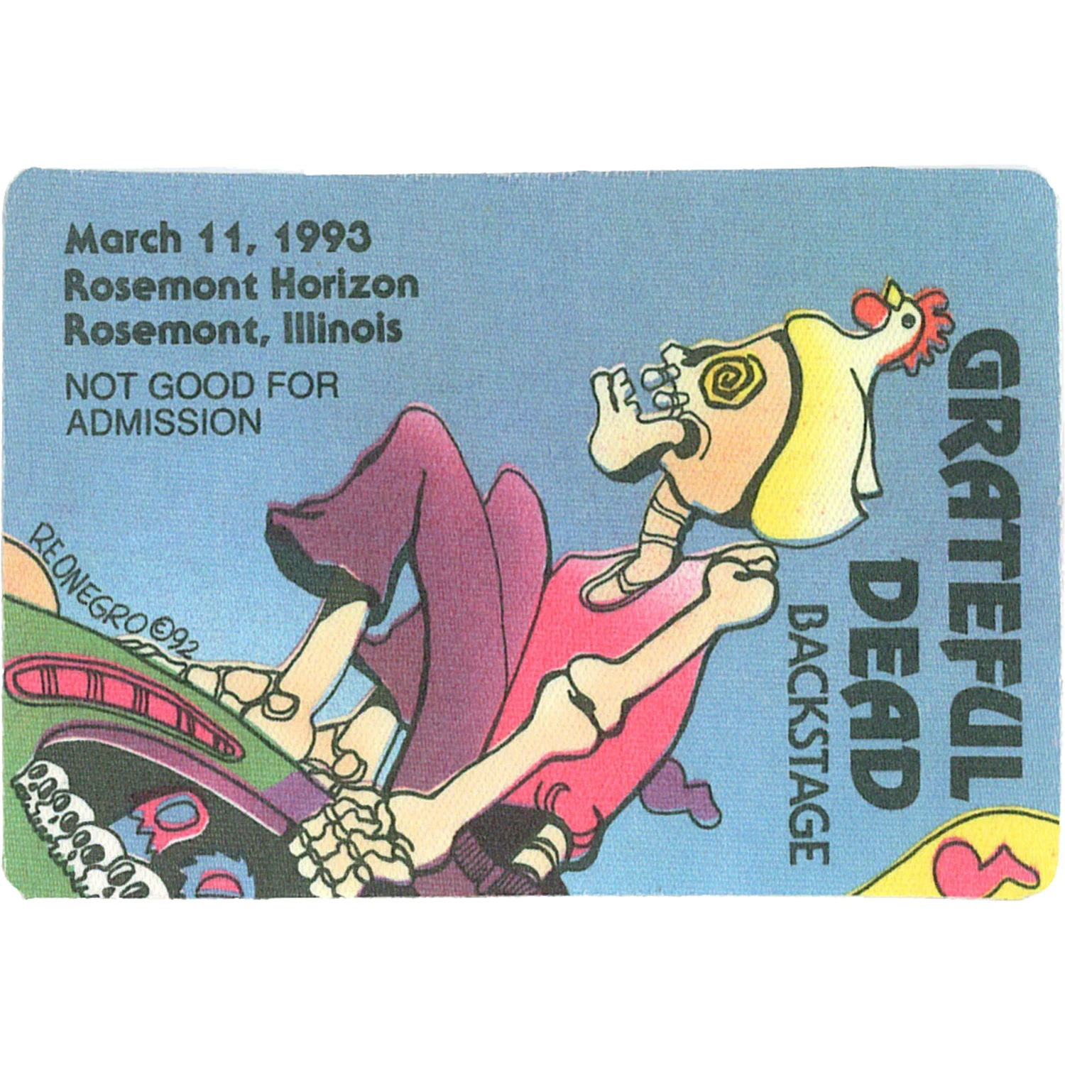 Grateful Dead 1993 03-11 Backstage Pass 2 Grateful Dead 1993 03-11 Backstage Pass - Image 2