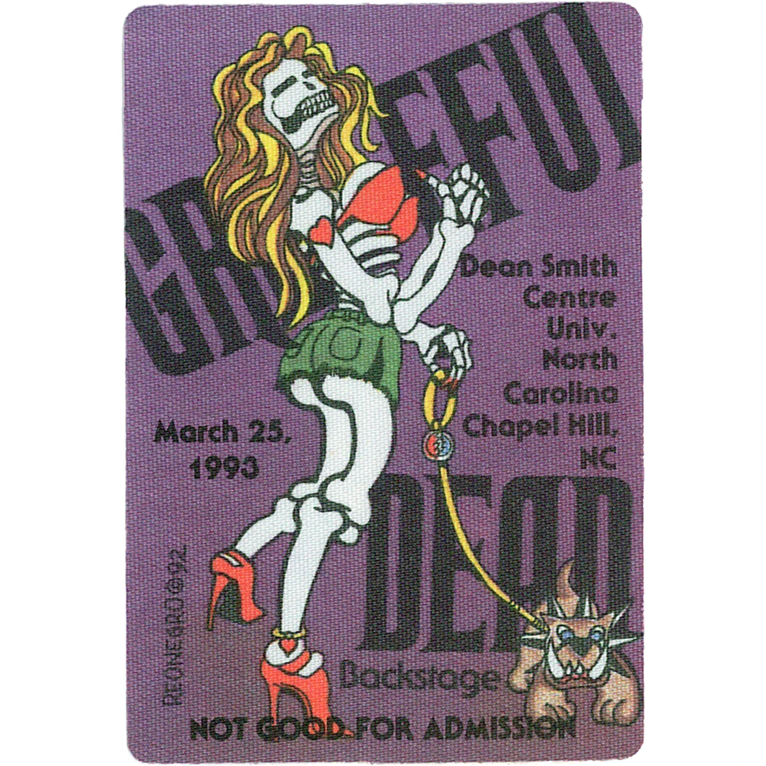 Grateful Dead 1993 03-25 Backstage Pass 2 Grateful Dead 1993 03-25 Backstage Pass - Image 2